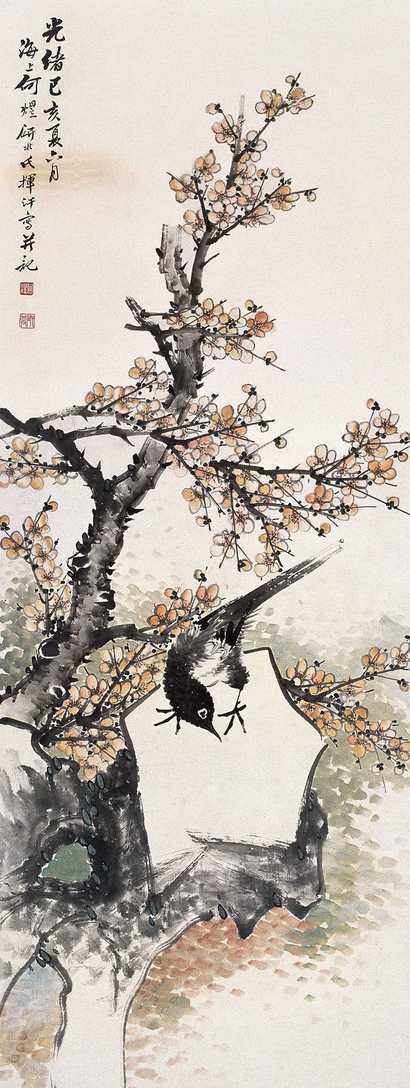 何煜 花鸟 立轴